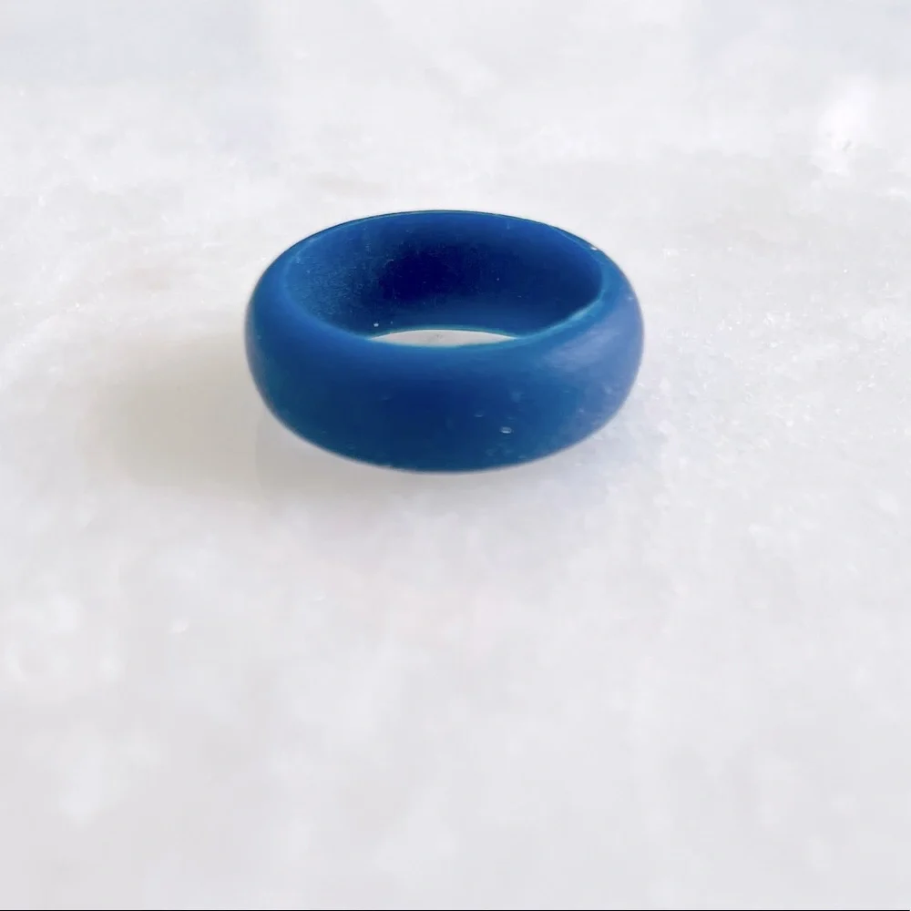 Blue - Mens Silicone Ring - Rounded Edge